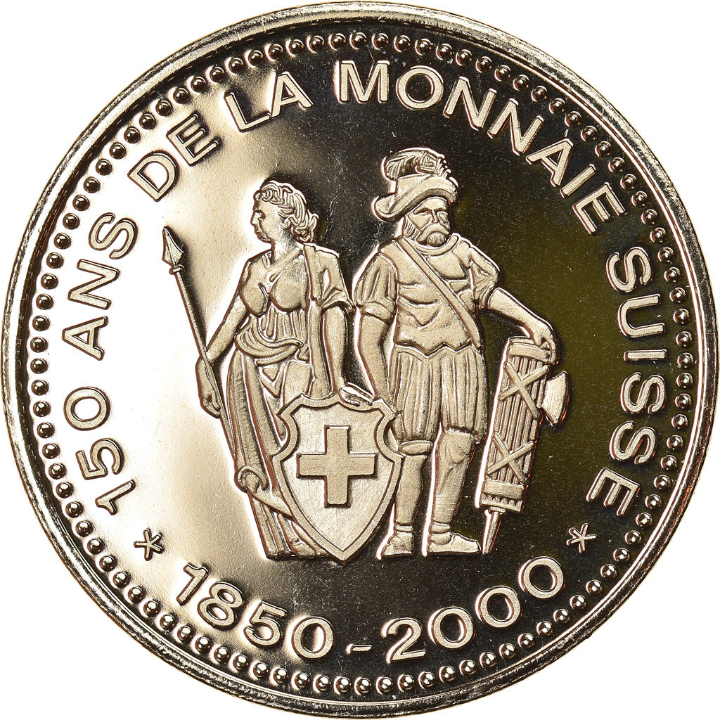 Switzerland, Medal, 150 Ans de la Monnaie Suisse, 10 FRANCS, 2000, MS(64)