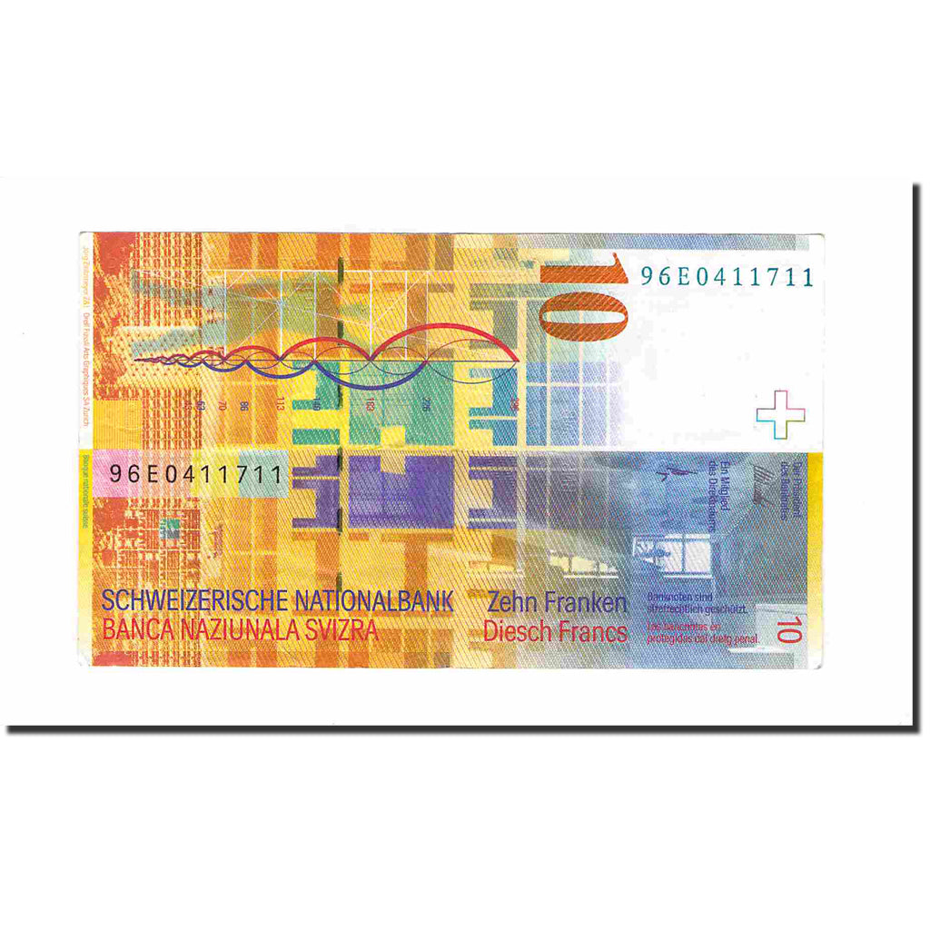 Banknote, Switzerland, 10 Franken, 1996, KM:66b, AU(50-53)