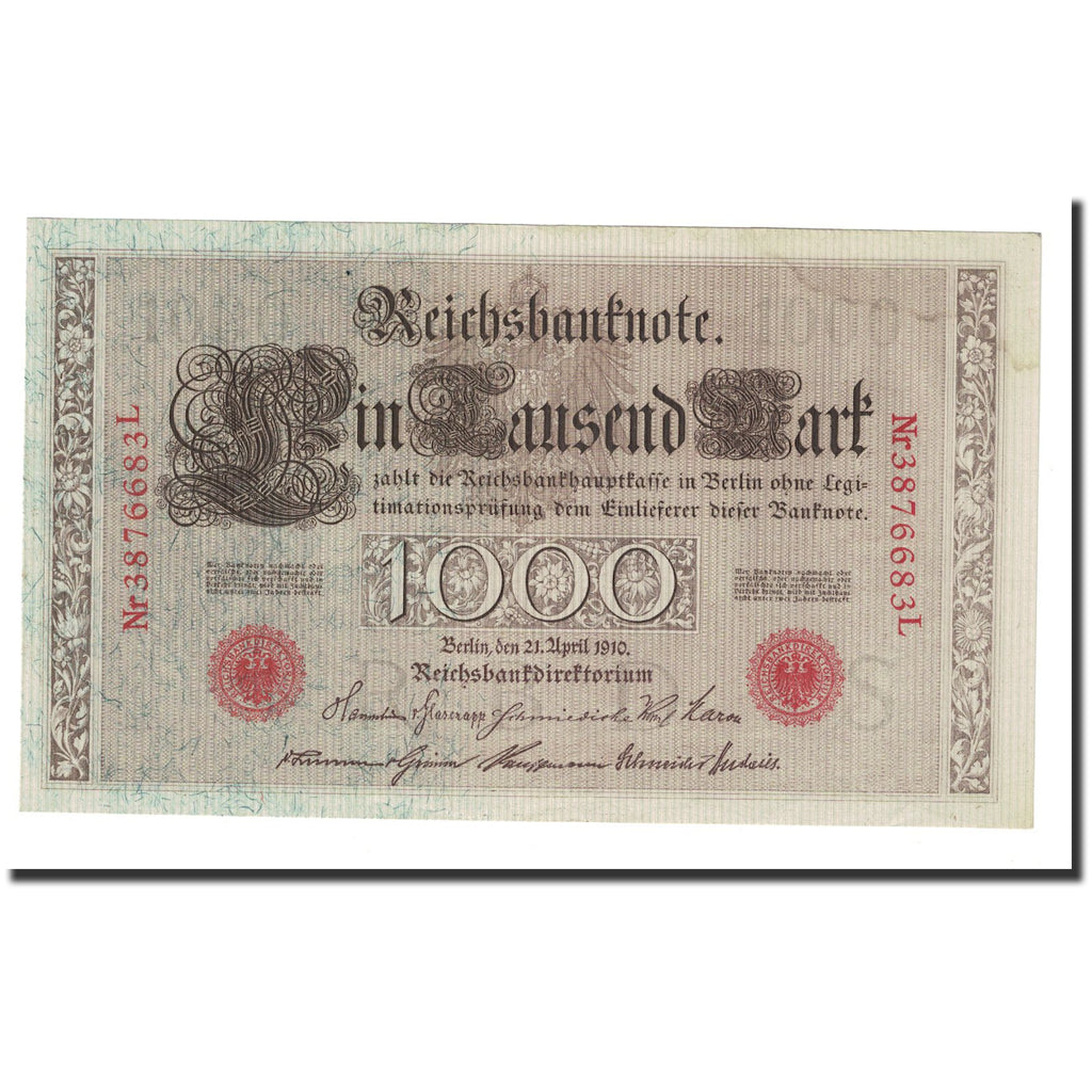 Geldschein, Deutschland, 1000 Mark, 1910, 1910-04-21, KM:44b, UNZ-