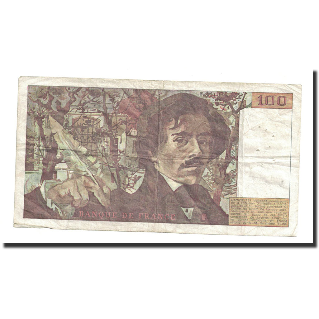 Francja, 100 Francs, Delacroix, 1986, EF(40-45), Fayette:69.06, KM:154b