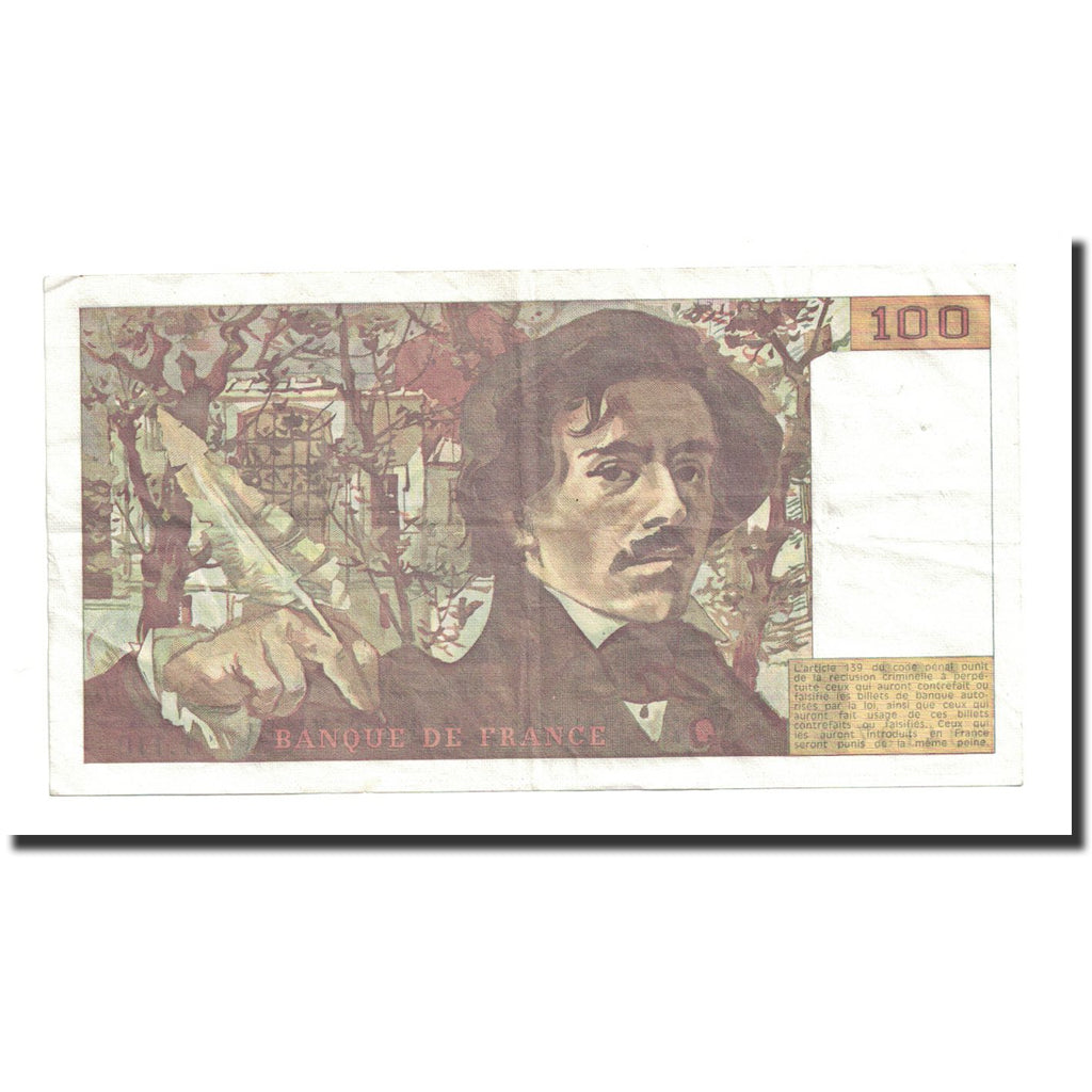 Frankreich, 100 Francs, Delacroix, 1986, SS, Fayette:69.10, KM:154b