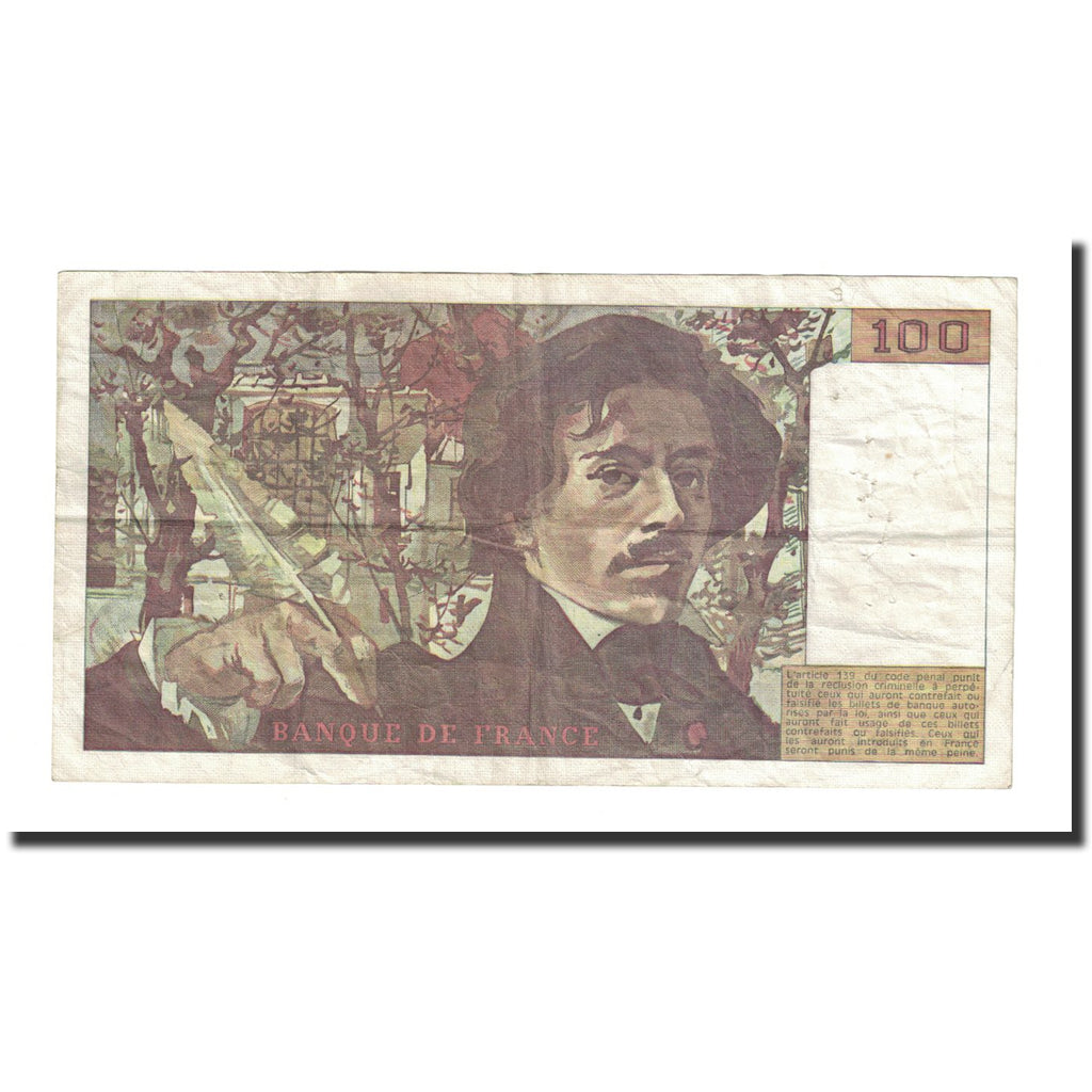 Francja, 100 Francs, Delacroix, 1980, EF(40-45), Fayette:69.4b, KM:154b