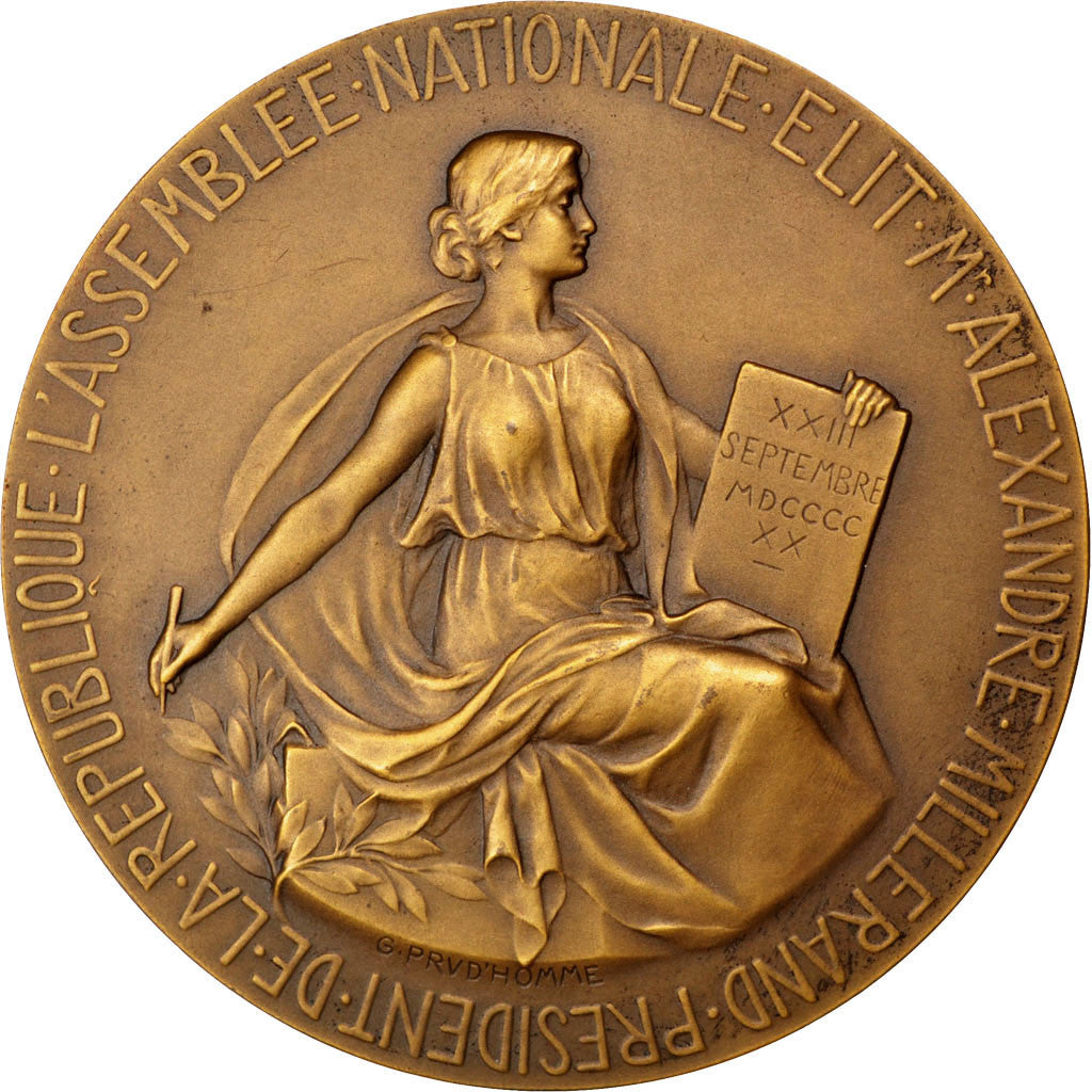 França, Medal, Asssemblée Nationale, Sénateur Dehove, 1920, Prud'homme