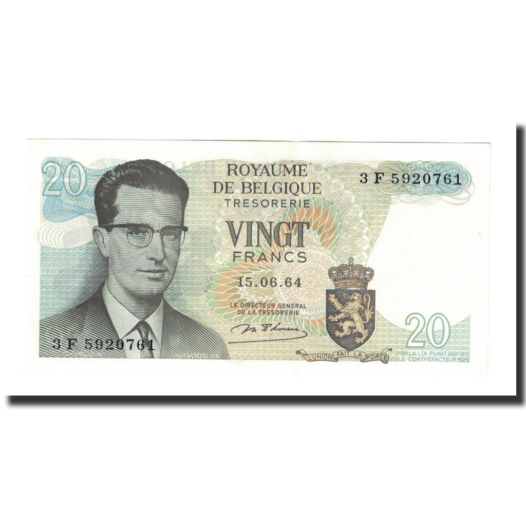 Banknote, Belgium, 20 Francs, 1964, 1964-06-15, KM:138, UNC(65-70)