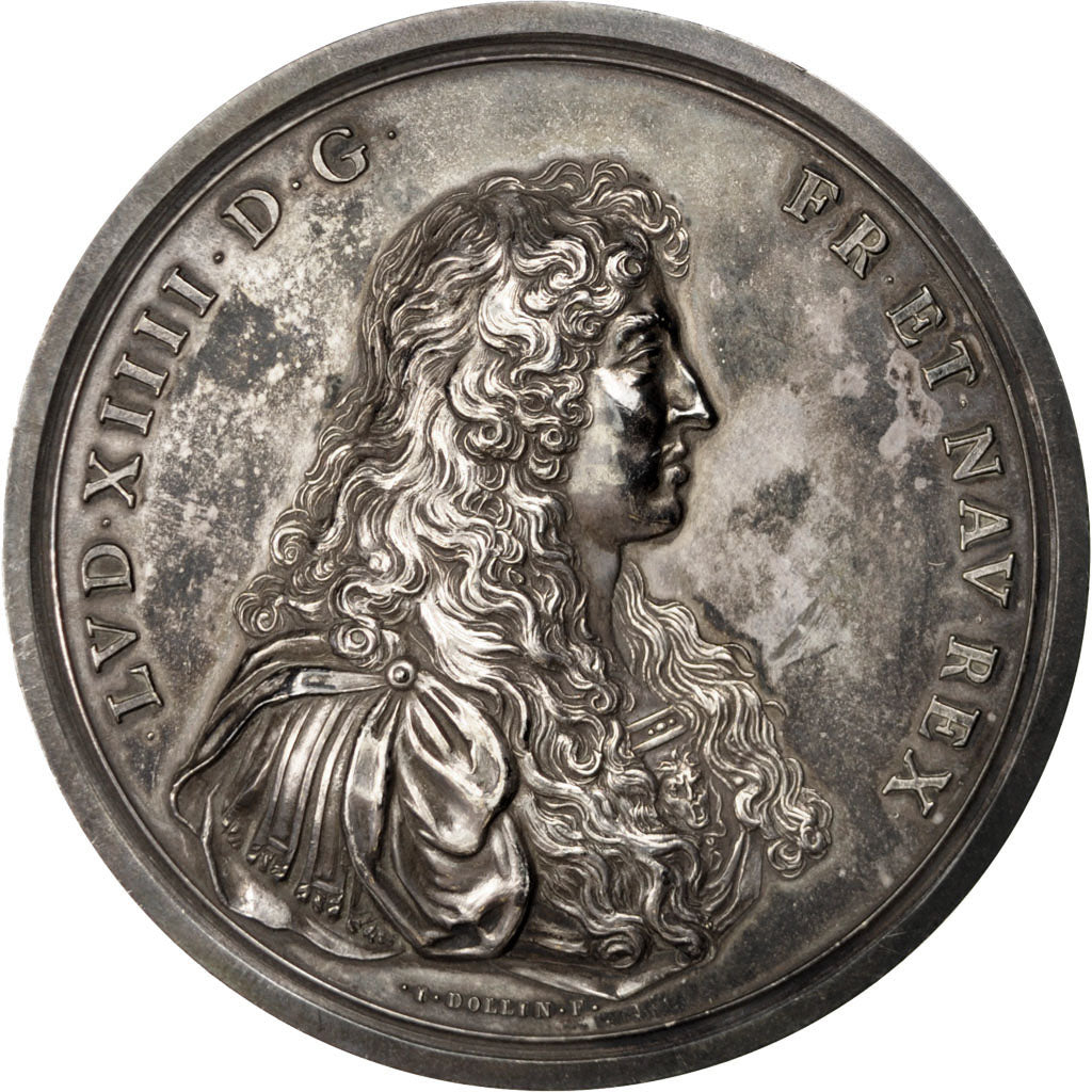 FRANCE, Politics, Society, War, Louis XIV, Medal, AU(55-58), Silver, 70, 163.60