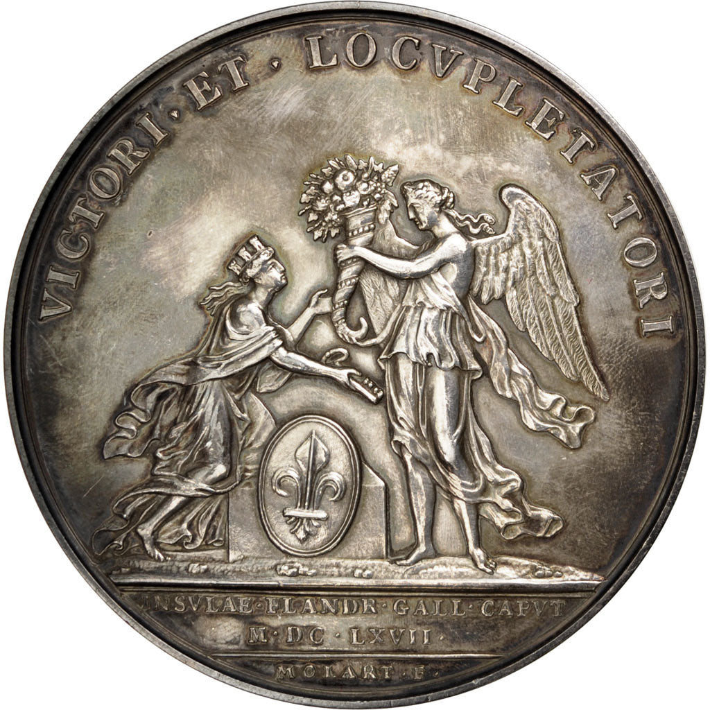 FRANCE, Politics, Society, War, Louis XIV, Medal, AU(55-58), Silver, 70, 163.60