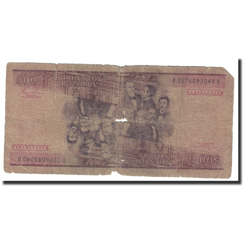 Banconote, Brasile, 500 Cruzeiros, Undated (1981-85), KM:200a, MB+