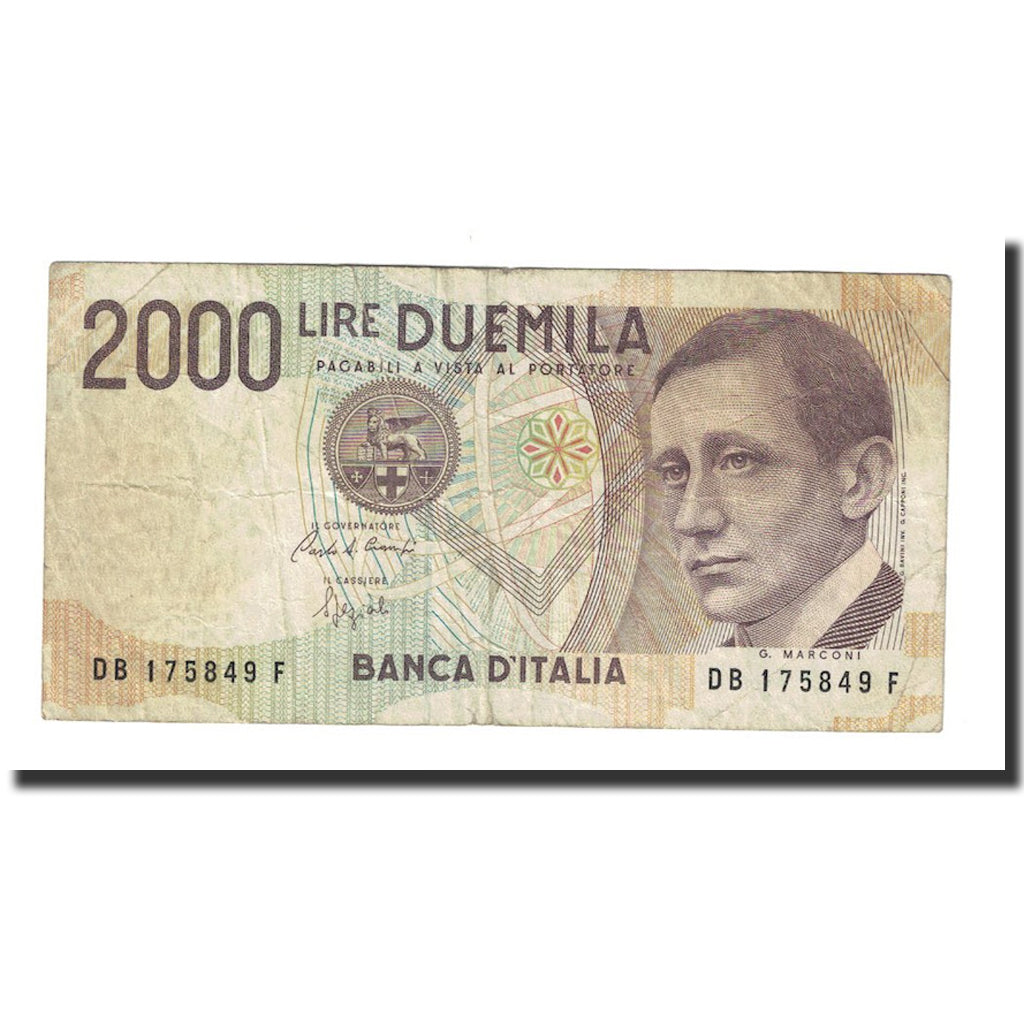 Nota, Itália, 2000 Lire, D.1990, KM:115, AU(50-53)
