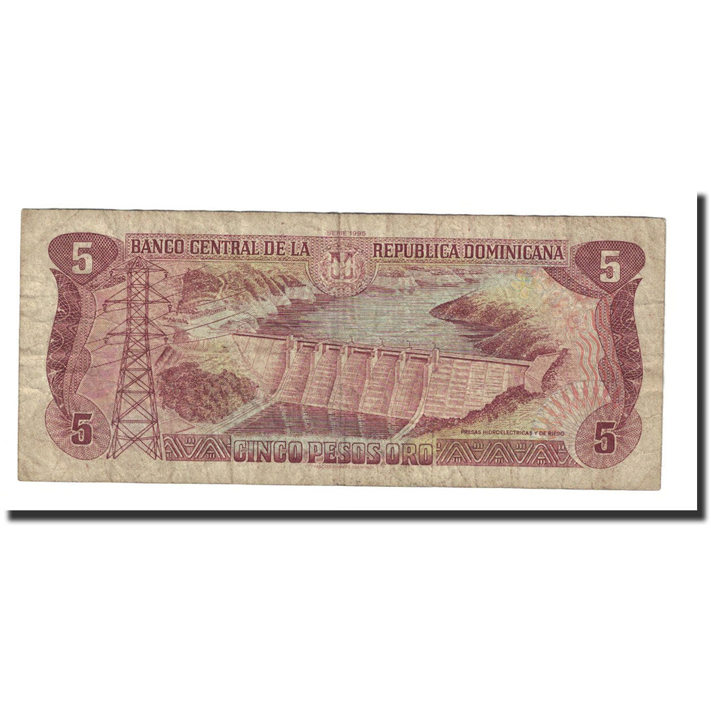 Banknote, Dominican Republic, 5 Pesos Oro, 1995, KM:147a, EF(40-45)