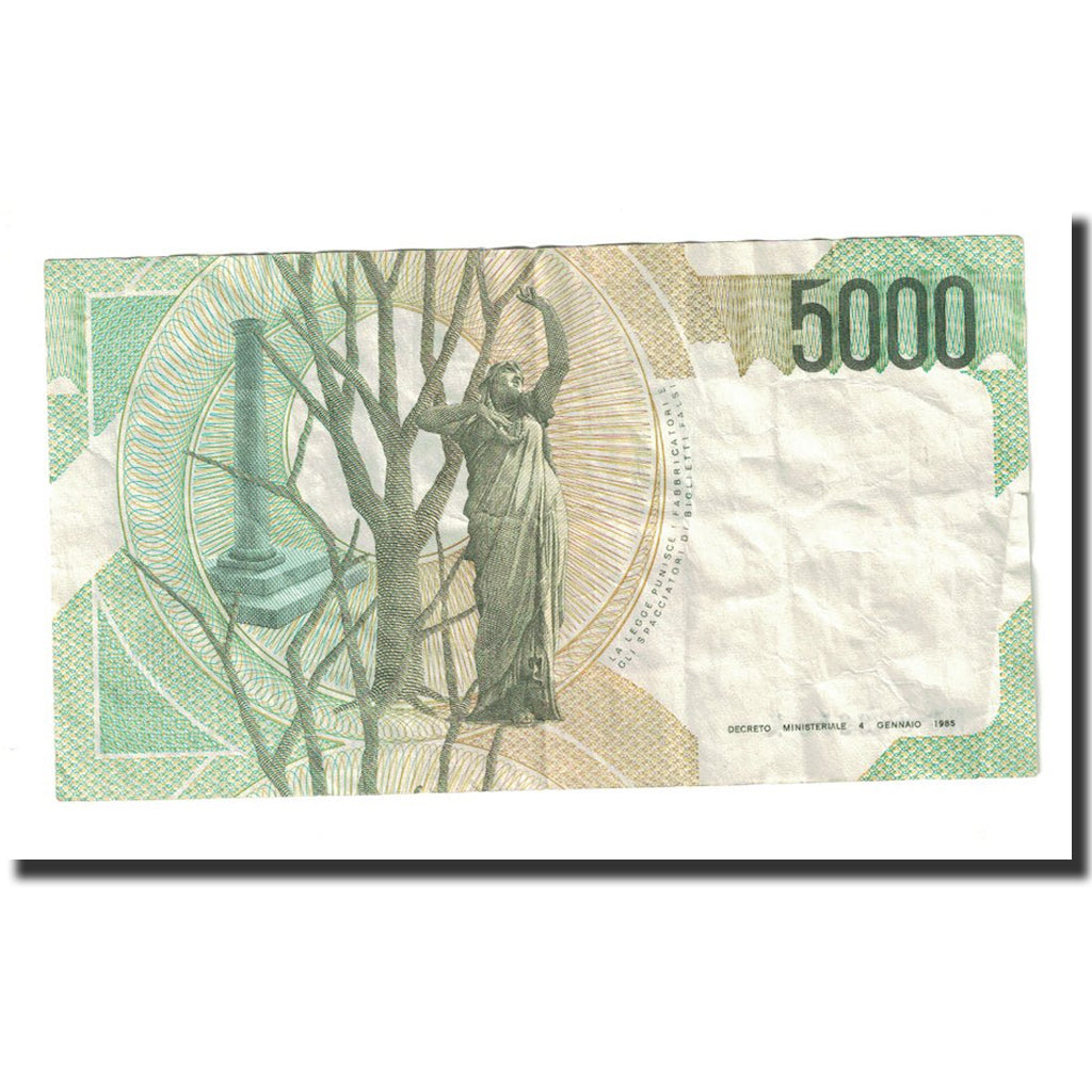 Geldschein, Italien, 5000 Lire, 1985, 1985-01-04, KM:111b, SS+
