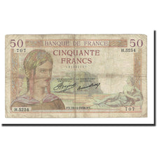 Francia, 50 Francs, Cérès, 1936, 1936-11-19, BC, Fayette:17.31, KM:81