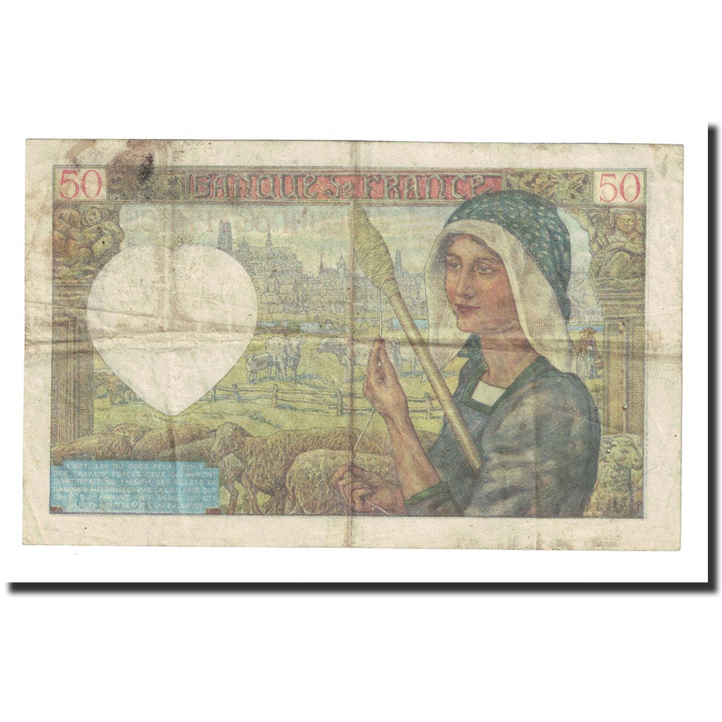 France, 50 Francs, 1941, 1941-04-24, TB, Fayette:19.9, KM:93