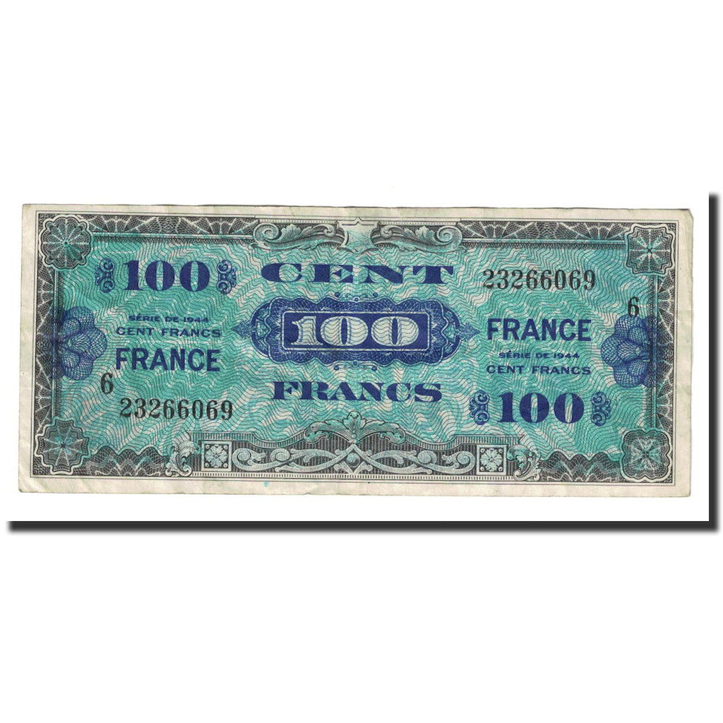 France, 100 Francs, 1945 Verso France, 1944, TTB+, Fayette:VF25.06, KM:123c