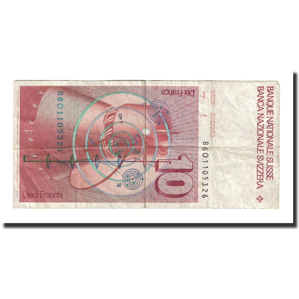 Banknote, Switzerland, 10 Franken, 1986, KM:53f, EF(40-45)