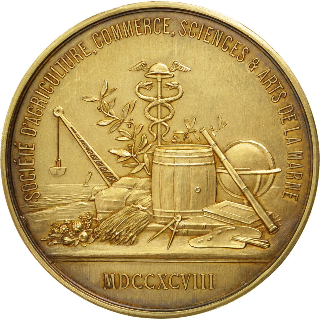 France, Medal, French Third Republic, Business & industry, 1900, MS(60-62)