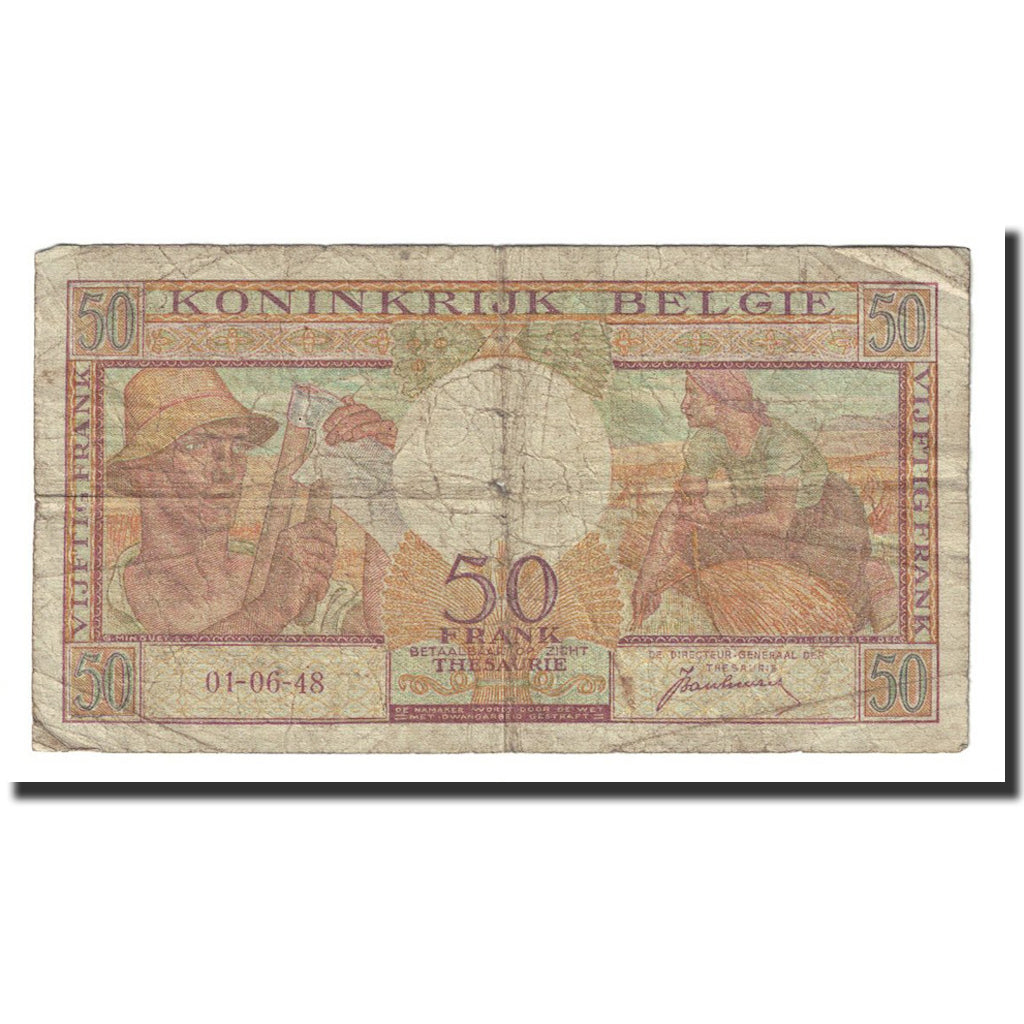 Banknote, Belgium, 50 Francs, 1948, 1948-06-01, KM:133a, EF(40-45)