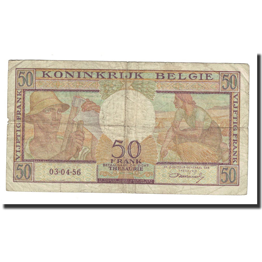 Banknote, Belgium, 50 Francs, 1956, 1956-04-03, KM:133a, EF(40-45)