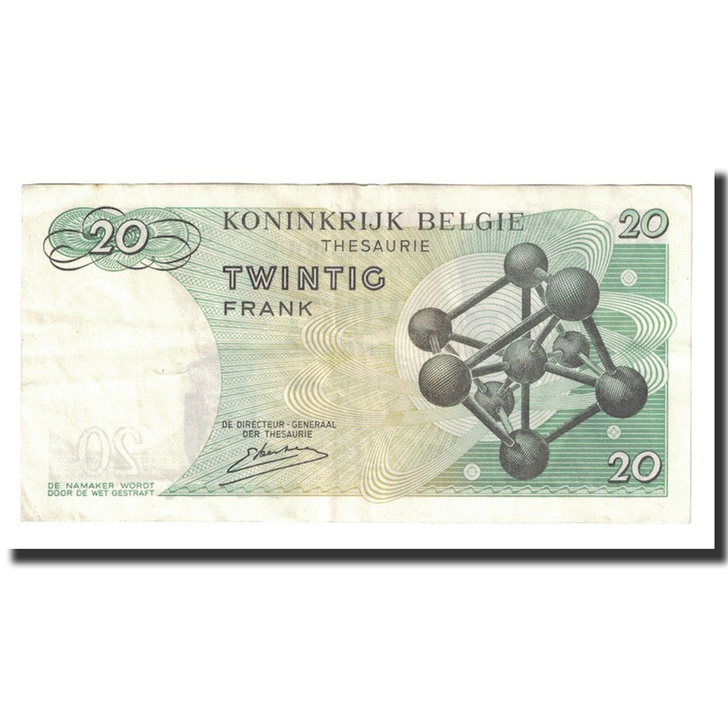Banknote, Belgium, 20 Francs, 1964, 1964-06-15, KM:138, AU(55-58)