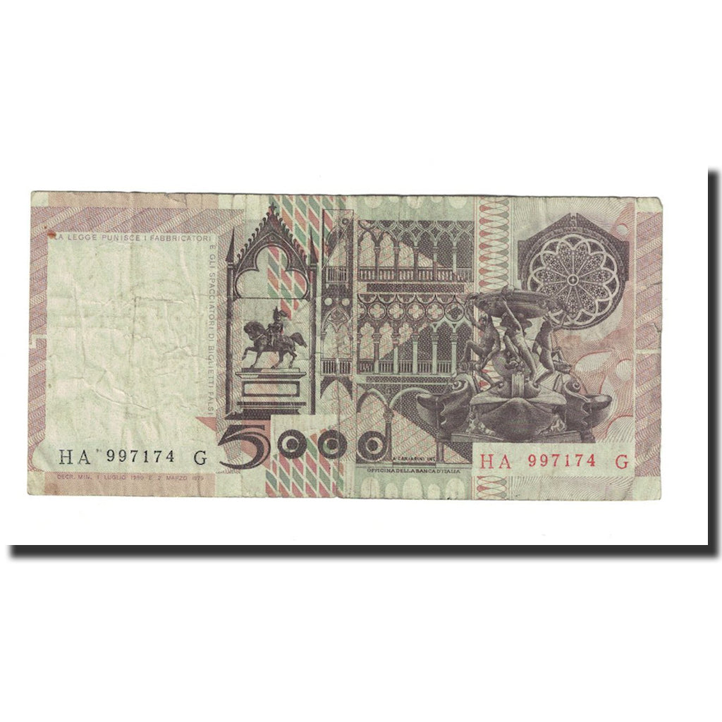 Banknote, Italy, 5000 Lire, 1979-1983, KM:105b, VF(20-25)