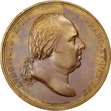 France, Medal, Louis XVIII, Politics, Society, War, 1820, Andrieu, AU(55-58)