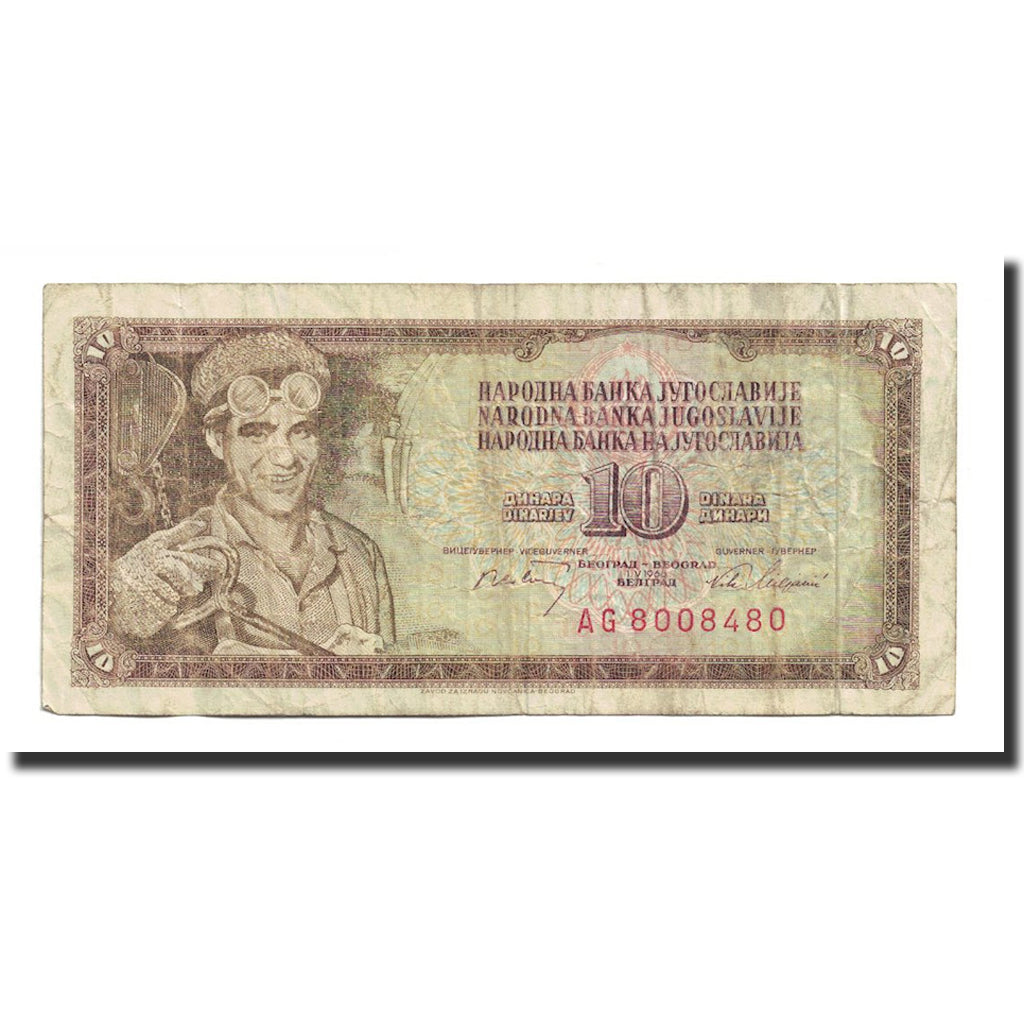 Banconote, Iugoslavia, 10 Dinara, 1968, 1968-05-01, KM:82b, BB