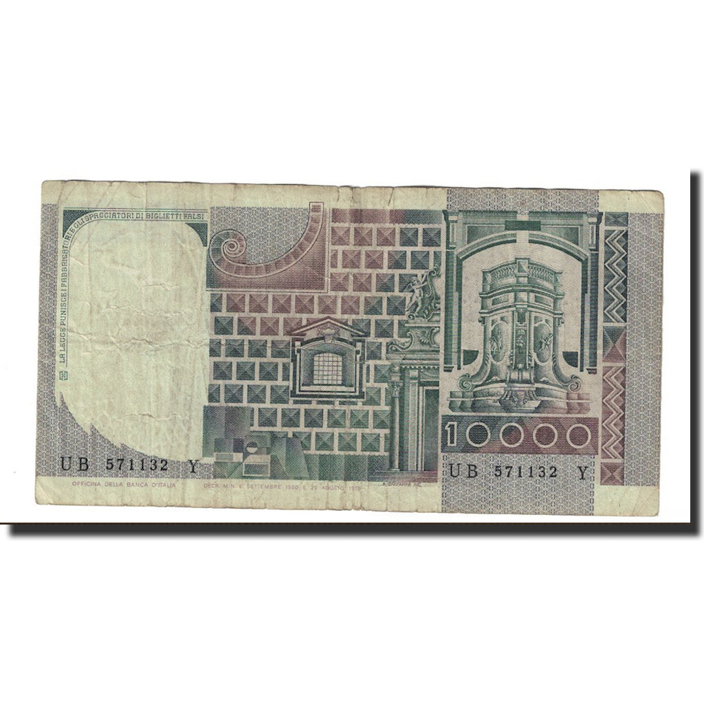 Banknote, Italy, 10,000 Lire, 1976, 1976-08-25, KM:106b, VF(30-35)