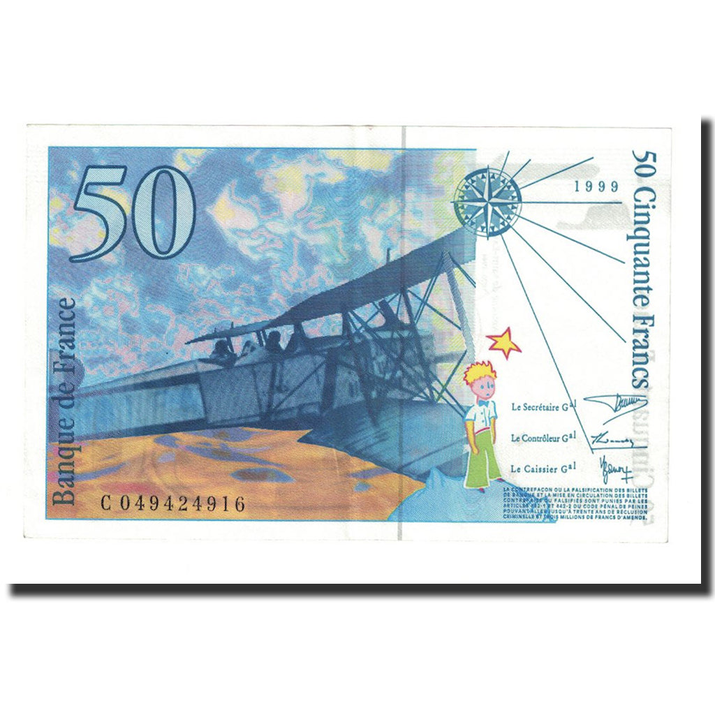 França, 50 Francs, St Exupéry, 1999, UNC(60-62), Fayette:73.5, KM:157Ad
