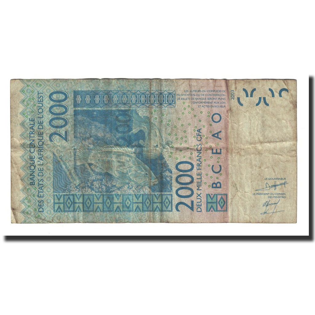Banknote, West African States, 2000 Francs, 2003, KM:116Aa, EF(40-45)