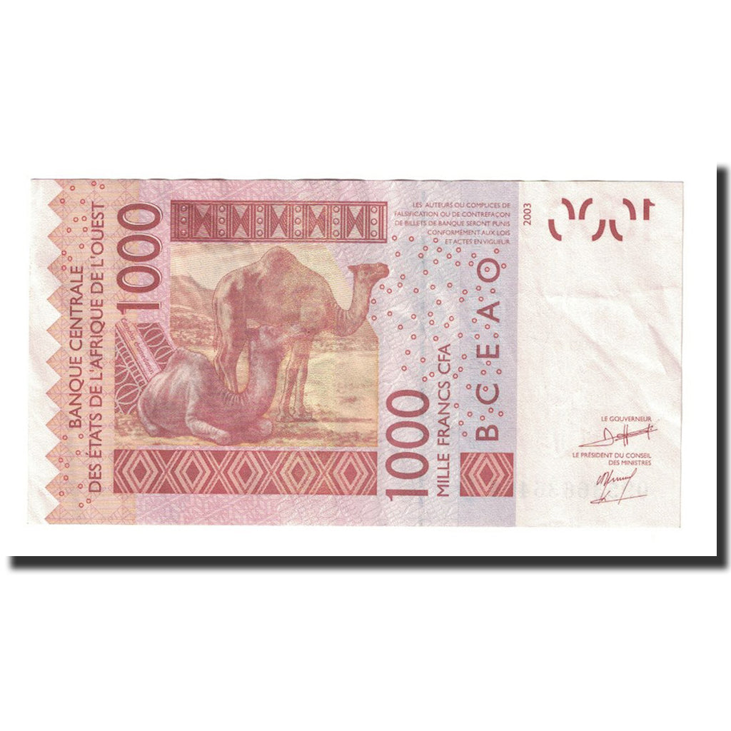 Banknote, West African States, 1000 Francs, 2003, KM:715Ka, UNC(60-62)