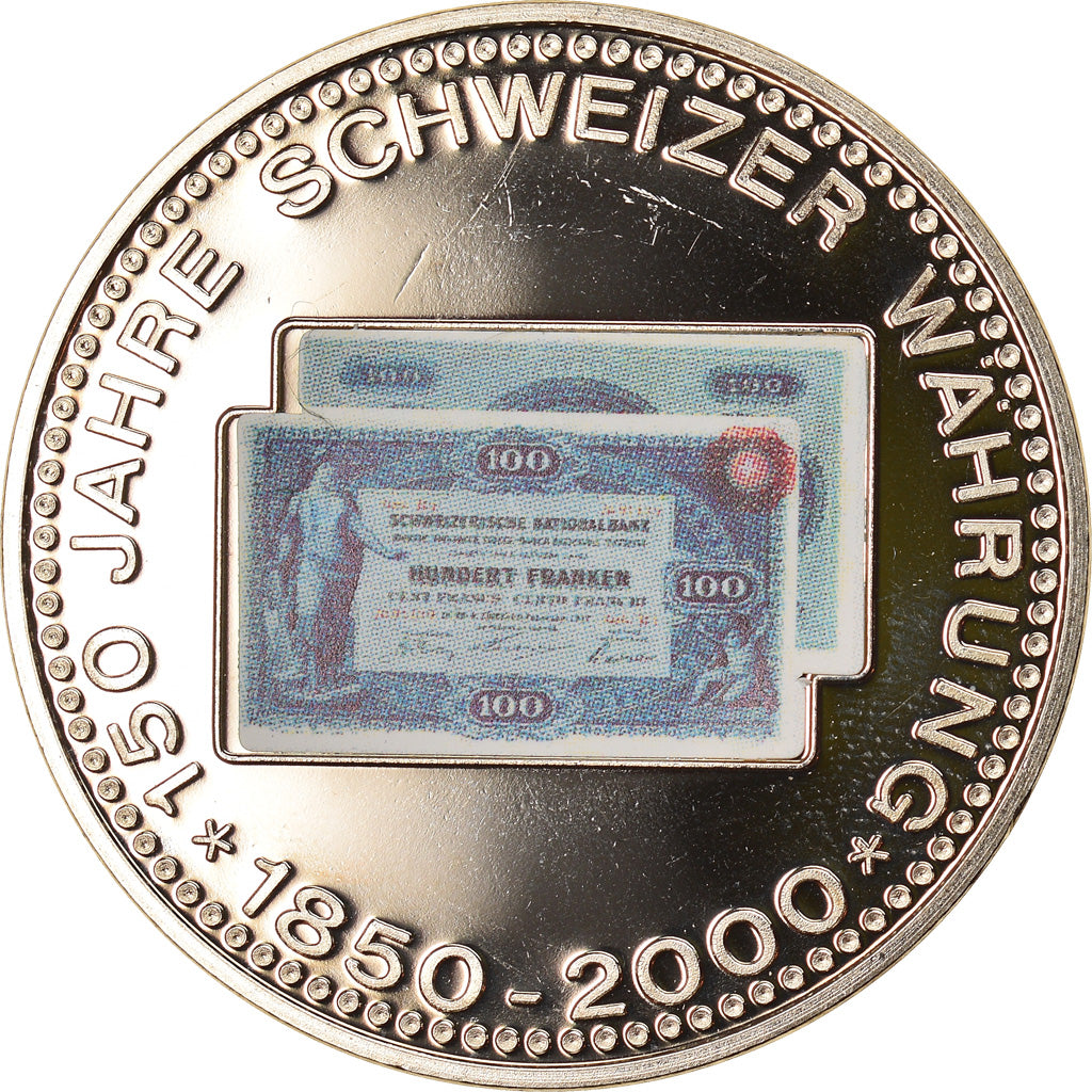 Switzerland, Medal, 150 Ans de la Monnaie Suisse, 100 FRANCS, 2000, MS(64)