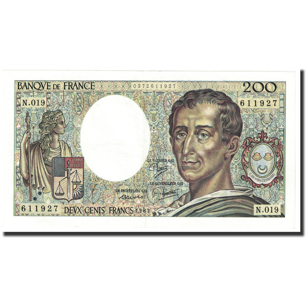 France, 200 Francs, Montesquieu, 1983, UNC(60-62), Fayette:70.3, KM:155a