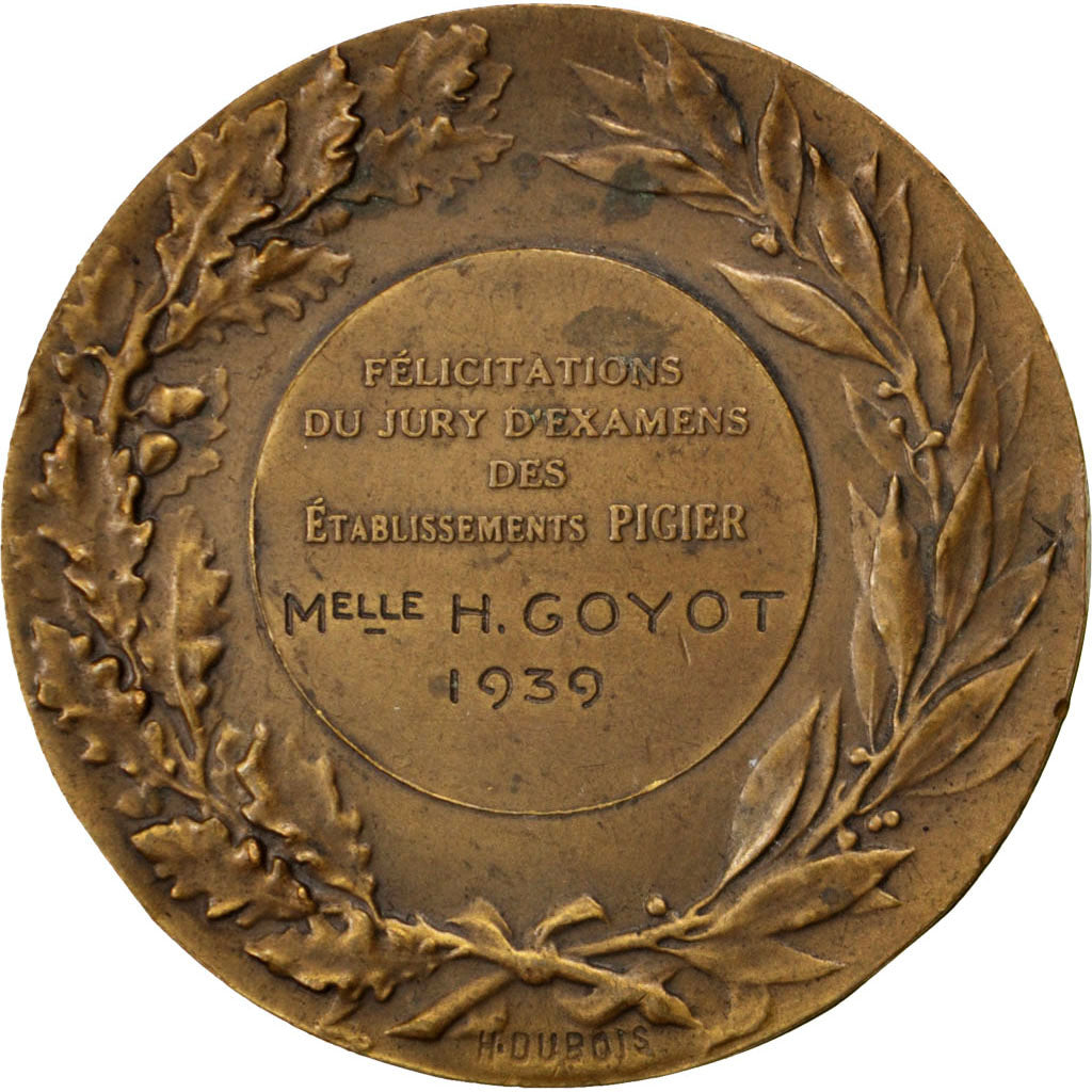 FRANCE, Arts & Culture, French Third Republic, Medal, 1939, AU(50-53), Bronze,..