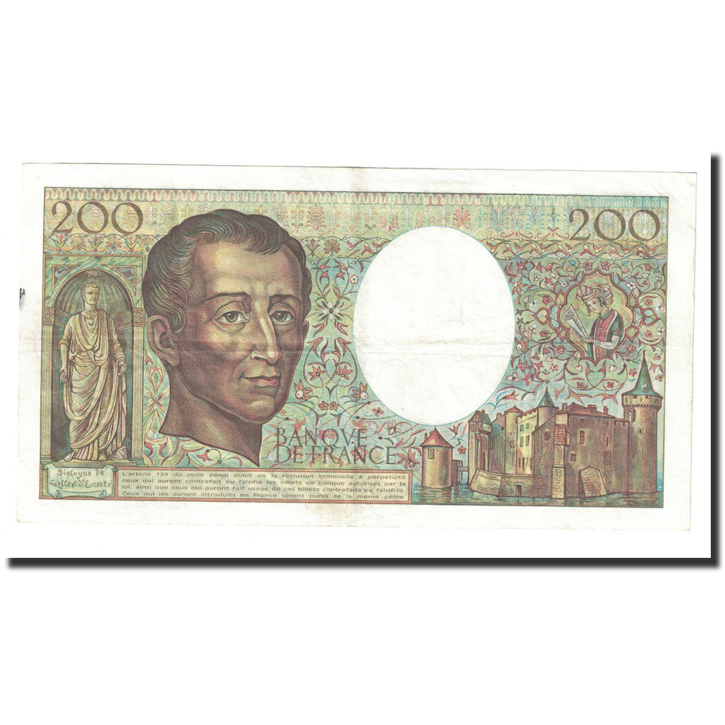 Francja, 200 Francs, Montesquieu, 1984, AU(50-53), Fayette:70.4, KM:155a