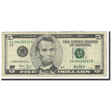 Banknot, USA, Five Dollars, 2001, KM:4593, VF(30-35)
