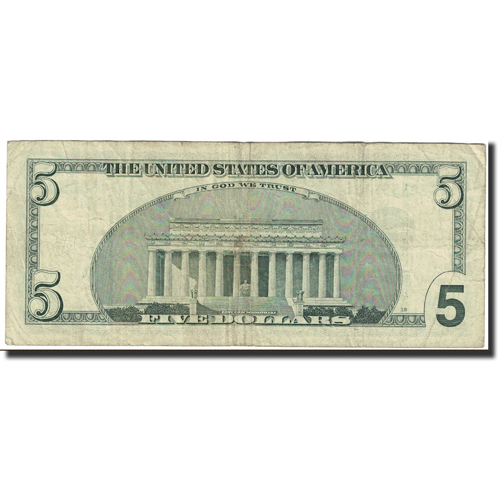 Banconote, Stati Uniti, Five Dollars, 2001, KM:4593, MB+