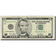 Banknot, USA, Five Dollars, 2001, KM:4590, EF(40-45)