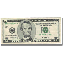 Geldschein, Vereinigte Staaten, Five Dollars, 2001, KM:4597, VZ