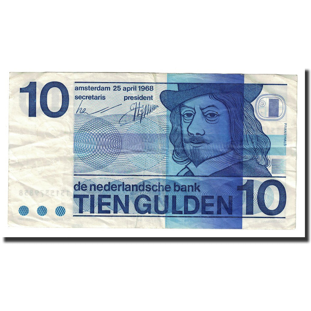 Banknote, Netherlands, 10 Gulden, 1968, 1968-04-25, KM:91b, EF(40-45)
