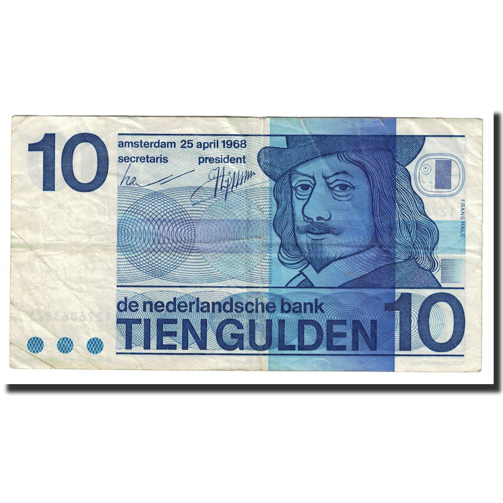 Banknote, Netherlands, 10 Gulden, 1968, 1968-04-25, KM:91b, VF(30-35)