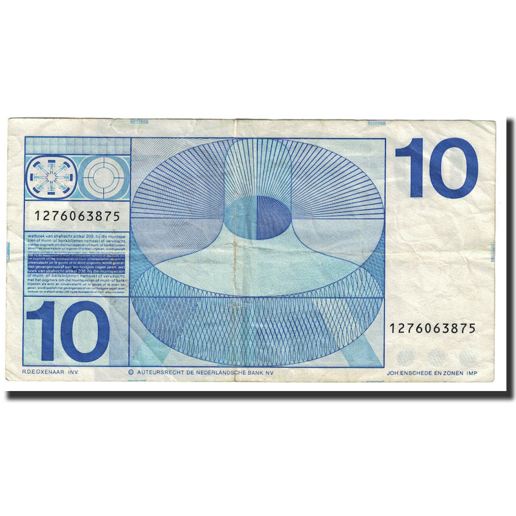 Banknote, Netherlands, 10 Gulden, 1968, 1968-04-25, KM:91b, VF(30-35)