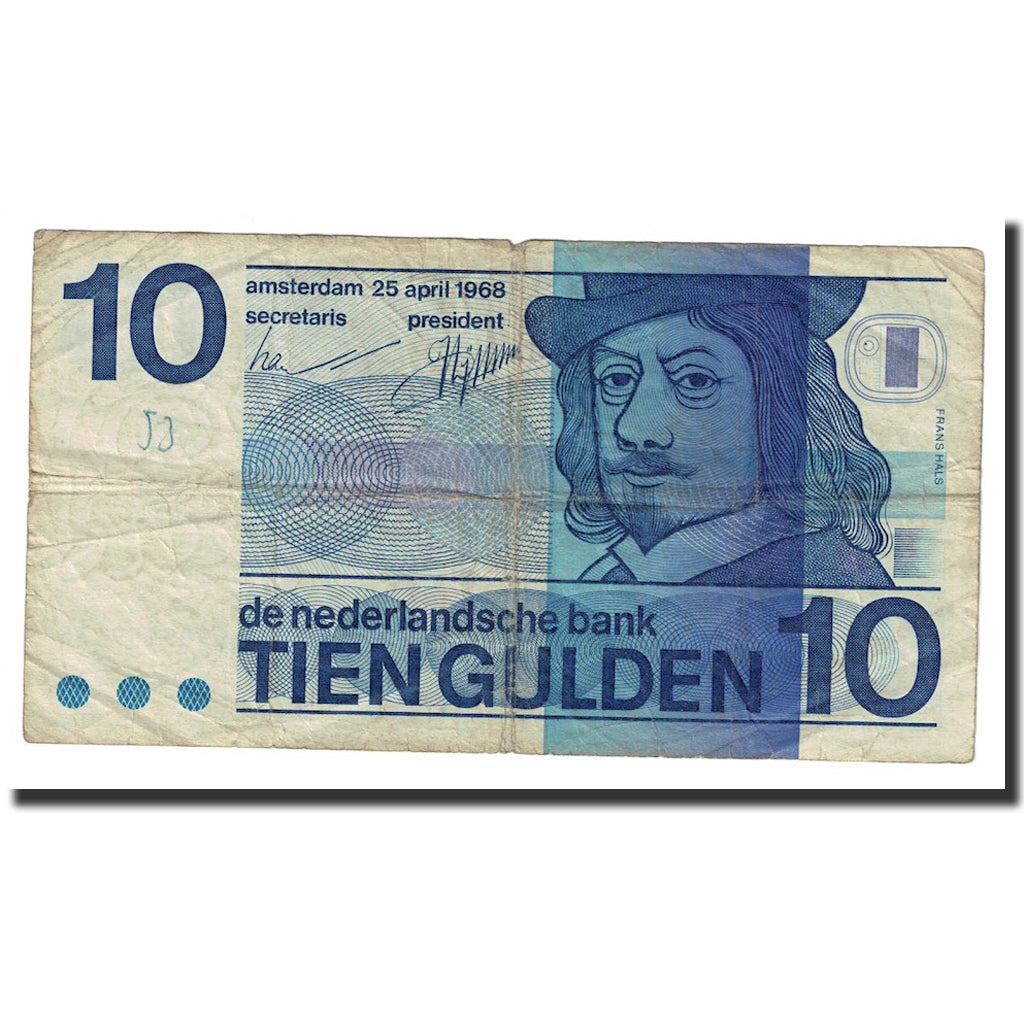 Banknote, Netherlands, 10 Gulden, 1968, 1968-04-25, KM:91b, VF(20-25)
