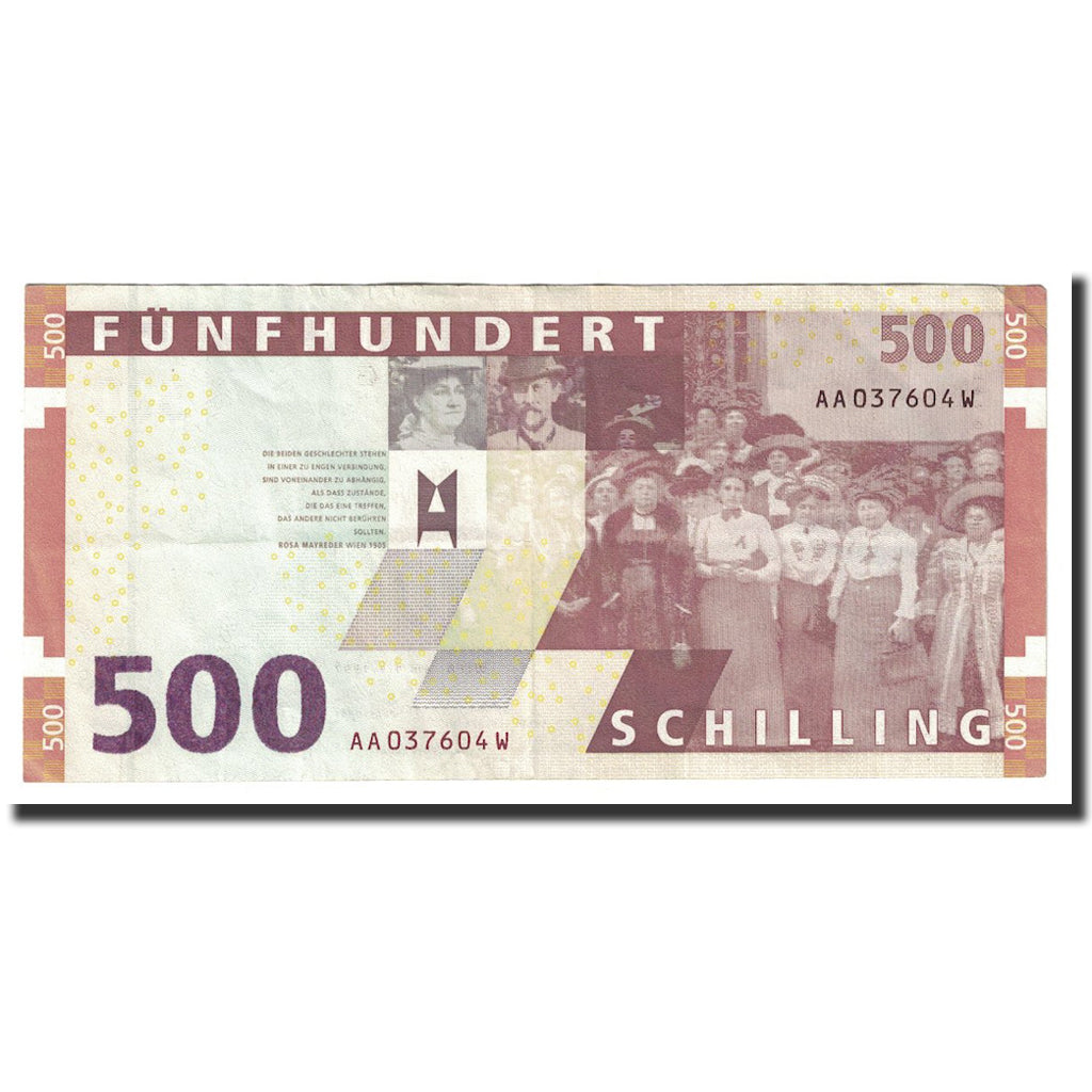 Banknot, Austria, 500 Schilling, 1997, 1997-01-01, KM:154, AU(55-58)