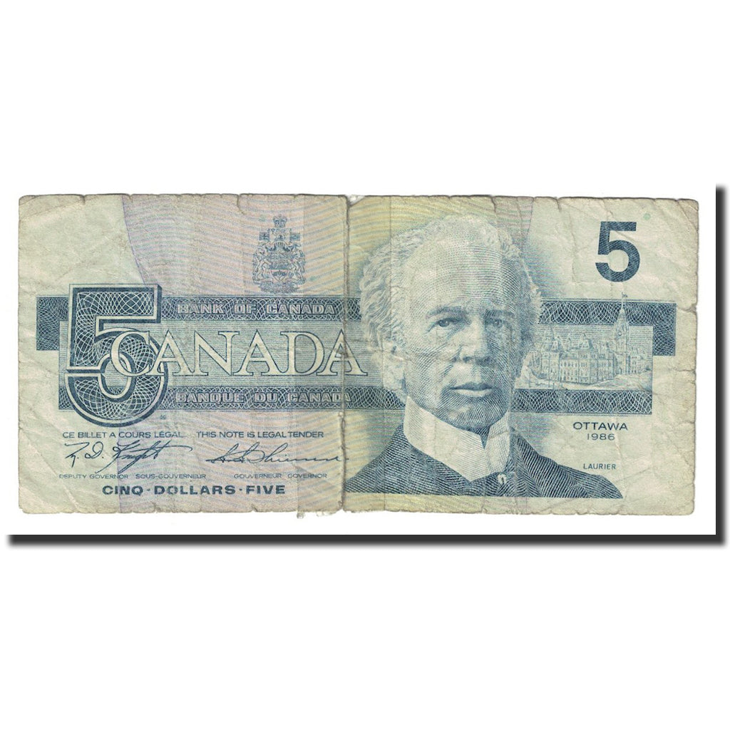 Nota, Canadá, 5 Dollars, 1986, KM:95d, VF(20-25)