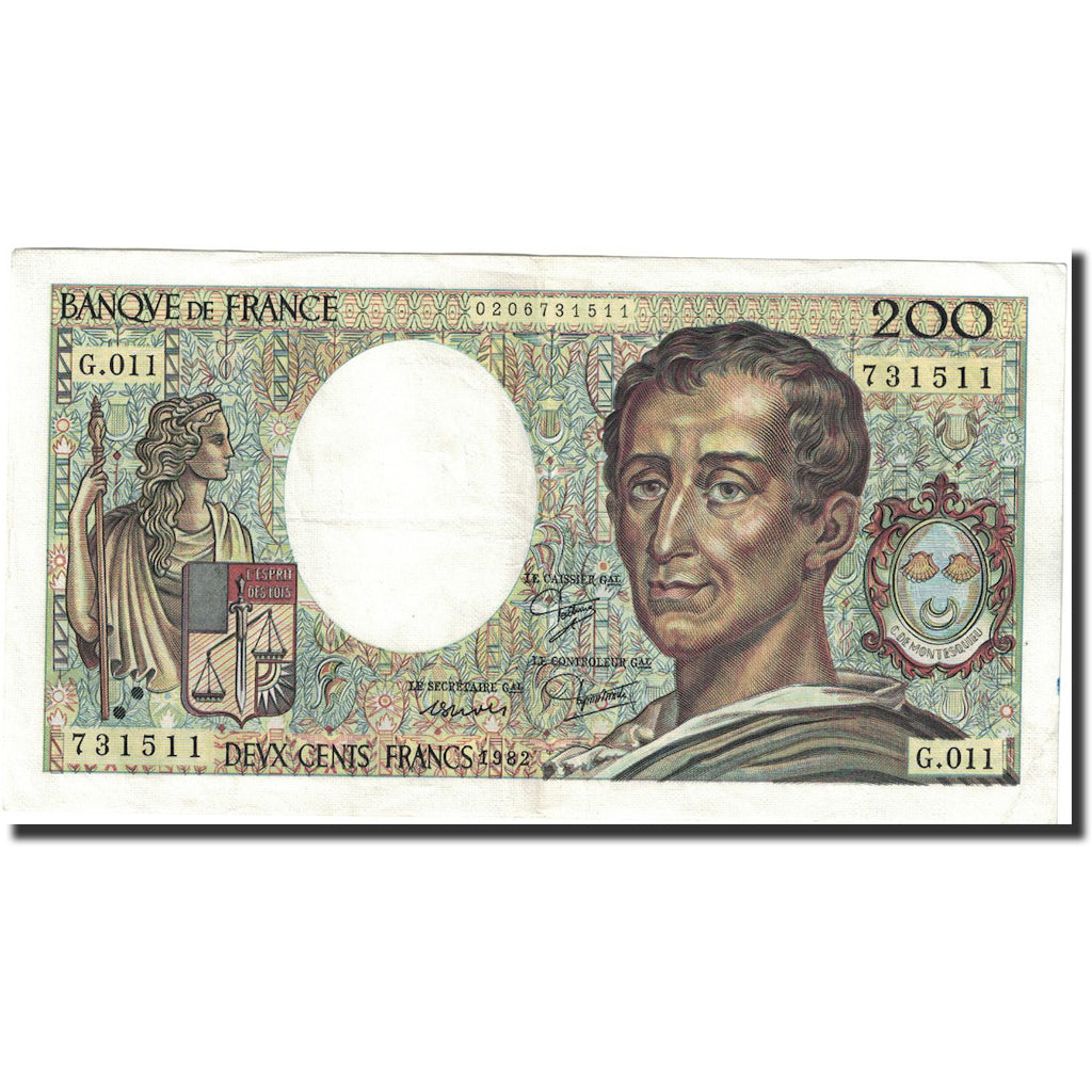 Francia, 200 Francs, Montesquieu, 1982, SPL-, Fayette:70.2, KM:155a