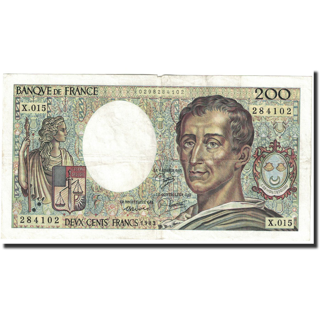 Francia, 200 Francs, Montesquieu, 1982, BB, Fayette:70.3, KM:155a