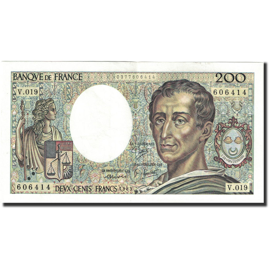 Francia, 200 Francs, Montesquieu, 1982, SPL, Fayette:70.3, KM:155a