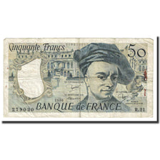France, 50 Francs, Quentin de La Tour, 1980, TB+, Fayette:67.6, KM:152b