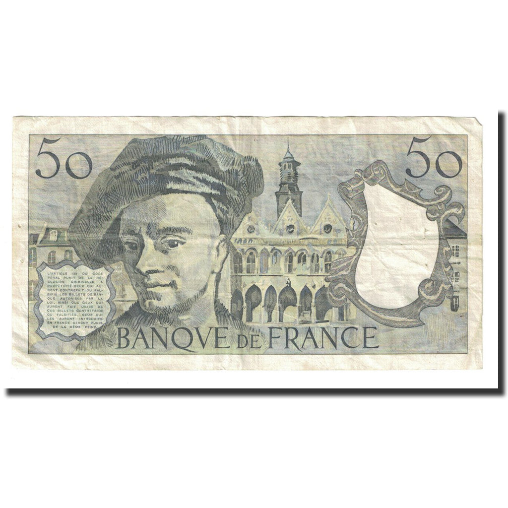 France, 50 Francs, Quentin de La Tour, 1977, TTB, Fayette:67.2, KM:152a