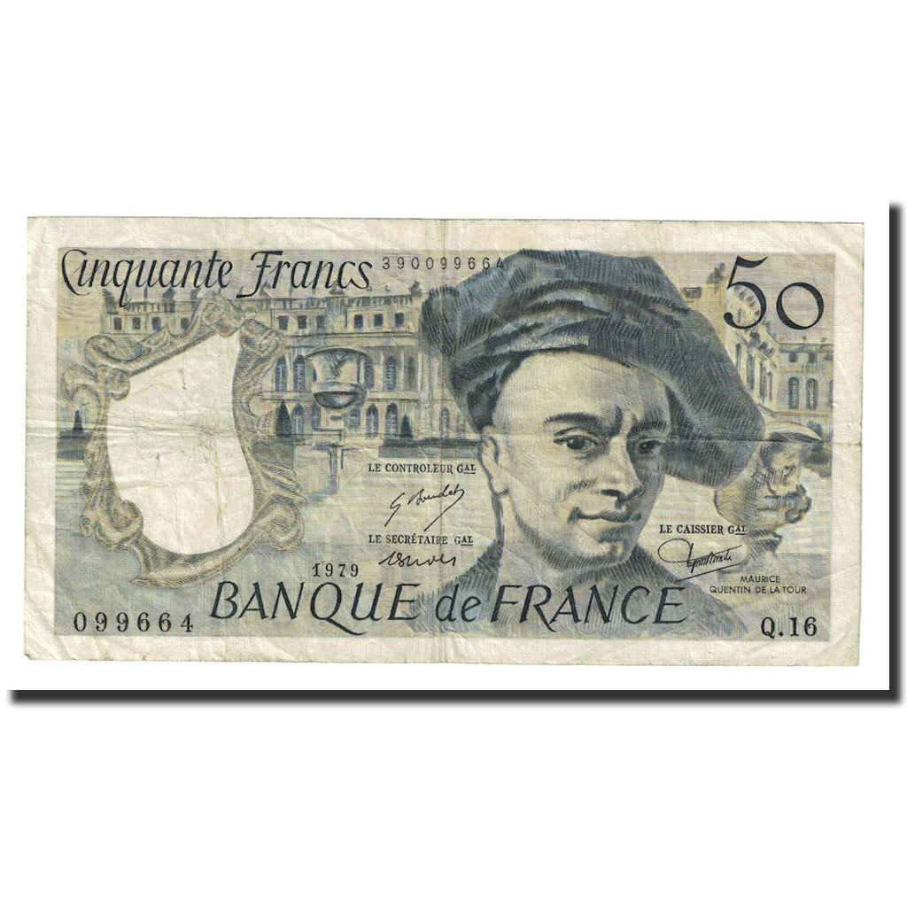 França, 50 Francs, Quentin de La Tour, 1979, VF(30-35), Fayette:67.4, KM:152a