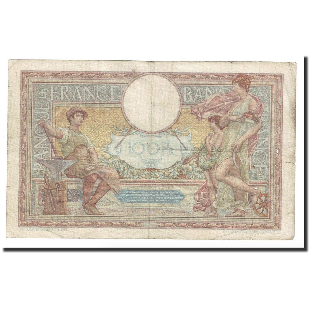 France, 100 Francs, Luc Olivier Merson, 1936, 1936-04-23, VF(20-25)